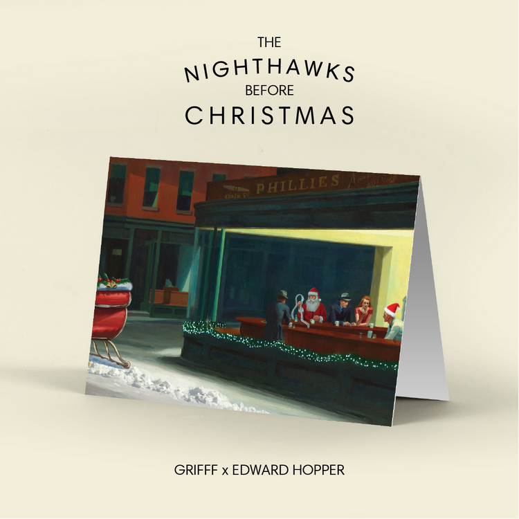 The Nighthawks Before Christmas Greetings Cards by Grifff, Pack of 8